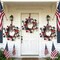 6 Pcs Mini 4th of July Wreaths, Red White Blue Patriotic Candle Ring Wreaths for Cabinets, Pillar Candles, Farmhouse Front Door & Memorial Day Decorations